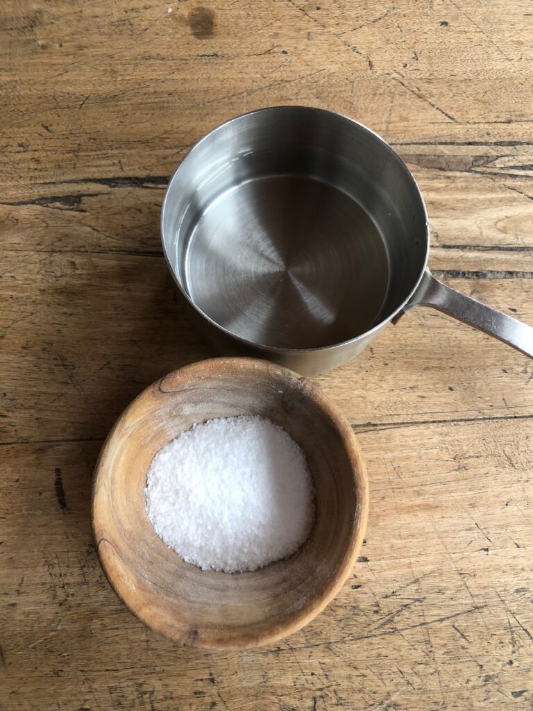 Kosher salt and water