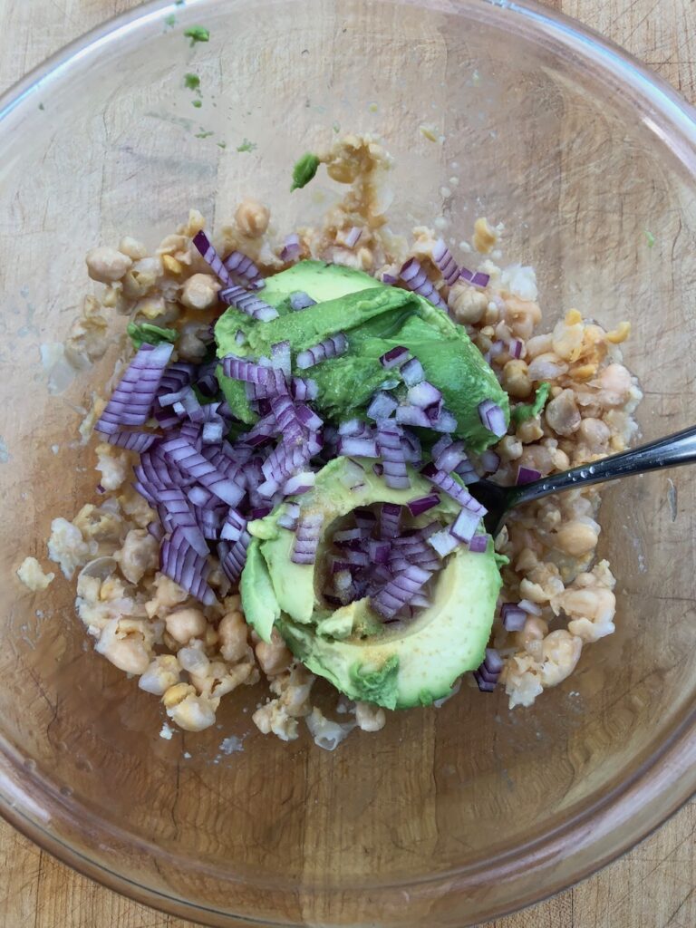 Making Chickpea Guacamole