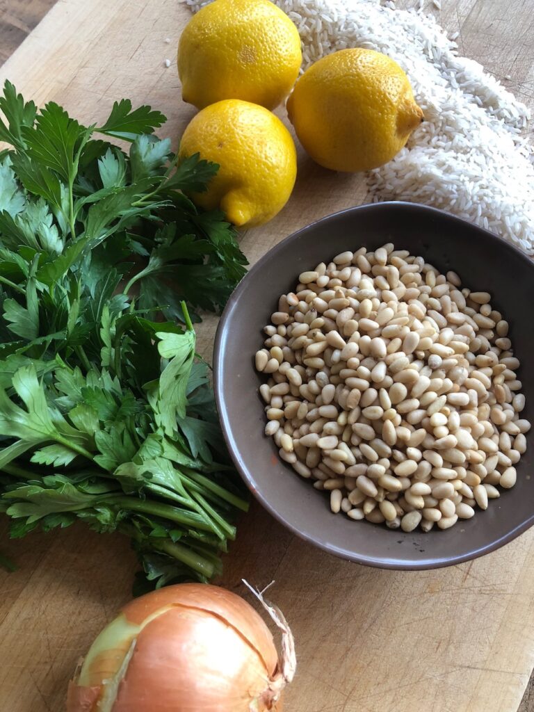 Ingredients for Stuffed Grape Leaves