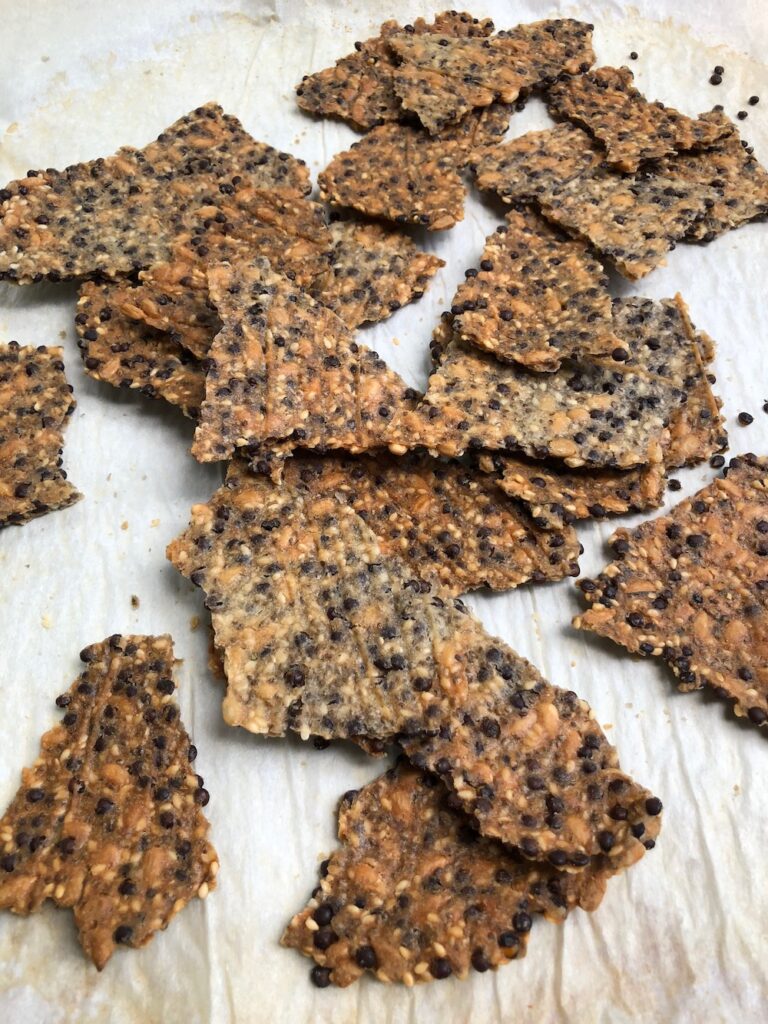 Seeded Cracker Recipe with Black Lentils- Vegan, Gluten-Free